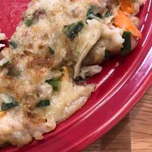 チヂミ☆余った餃子のタネでリメイクレシピ